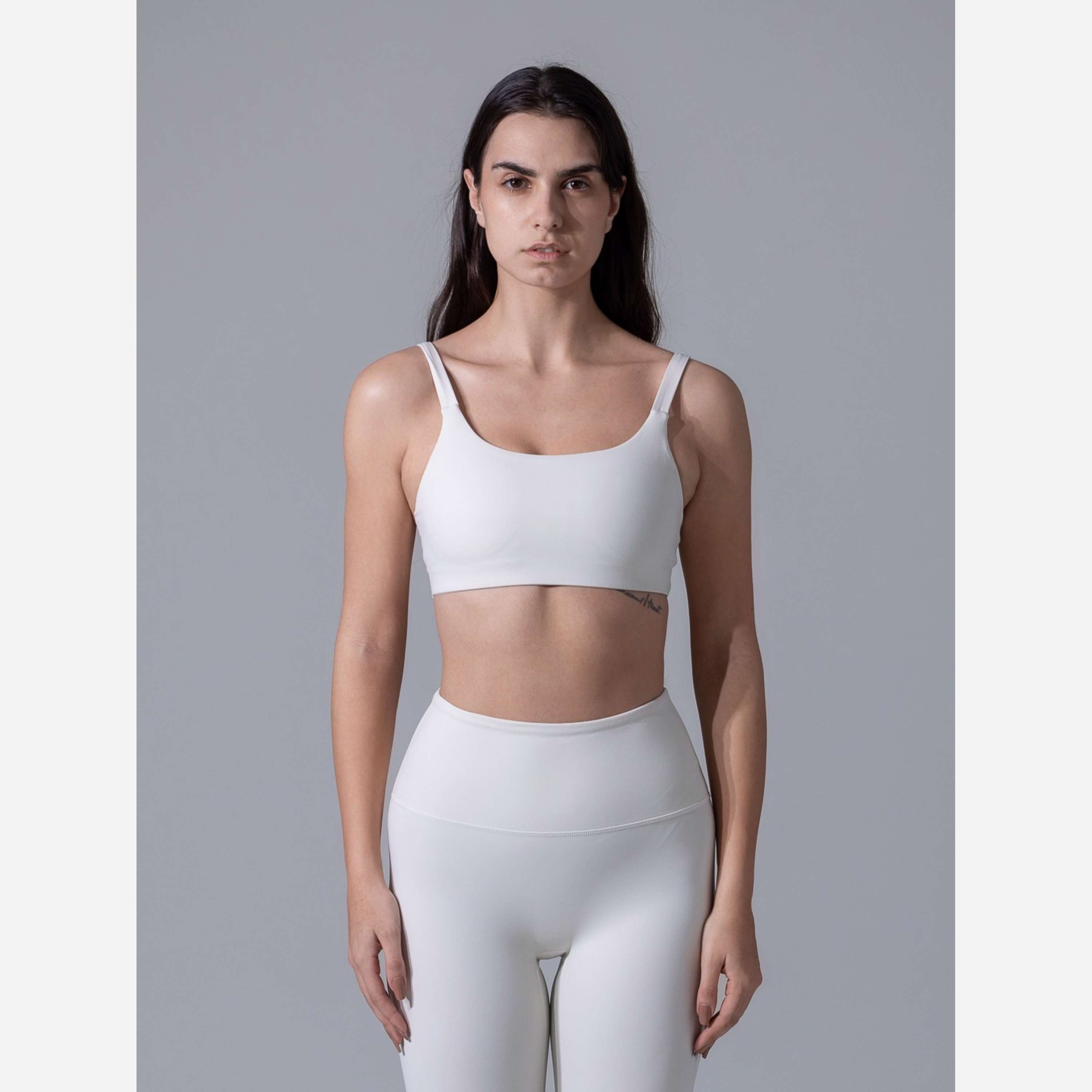 Cream Yoga - Nora double-strap bra top white