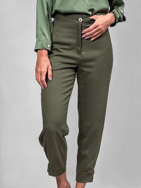 Women's Trousers High Waist Carrot Cropped Pants Khaki - Walmart.com