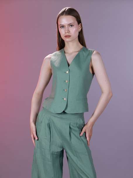 【Eaphi】linen like belt vest 美品 Eaphi エフィ linen like belt vest 完売品 - メルカリ