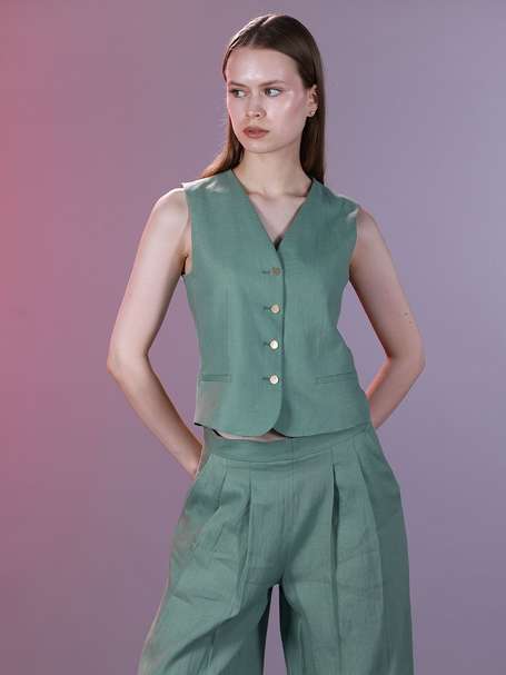 Back Belt Vest in Blue By Zed | Lemonade Fashion by ZED | LEMONADE