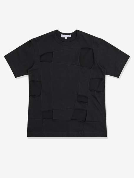 Tシャツ・カットソー COMME des GARCONS FW23 ASYMMETRICAL SHIRT (FL-B022_1) Black Asymmetrical Cotton T-Shirt by Comme Des Garçons