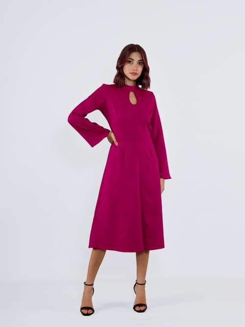 Celine Midi Dress in Plum by Fashion Declare | LEMONADE FASHION