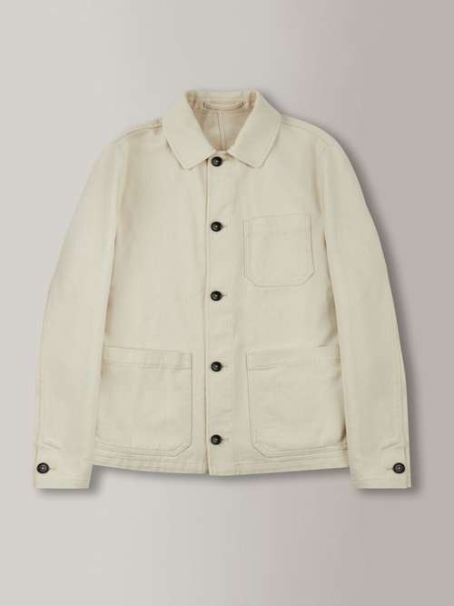 Slowear Montedoro Regular Fit Twill Jacket Shirt in Ivory by