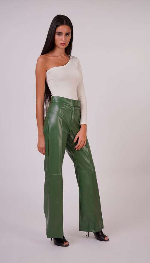 Lennie Faux Leather Trousers - Khaki (SALE) – Sorelleuk