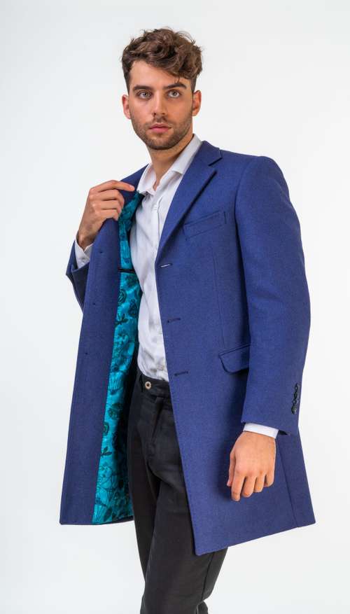コート BLUE WOOL COAT Maxi belted marine blue alpaca and wool wrap coat | Cinzia Rocca