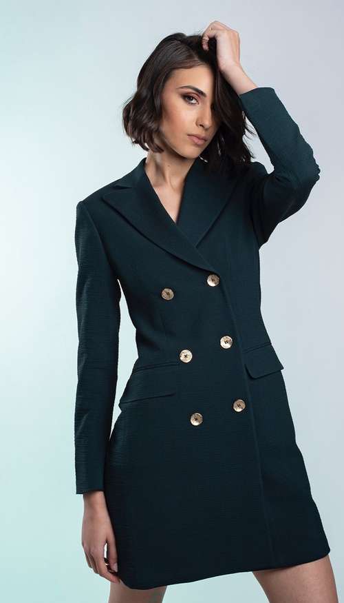 PIPP | Dark Green Double-Breasted Blazer Dress by ZED | LEMONADE FASHION by ZED PIPP | Dark Green Double-Breasted Blazer Dress by ZED | LEMONADE FASHION by ZED
