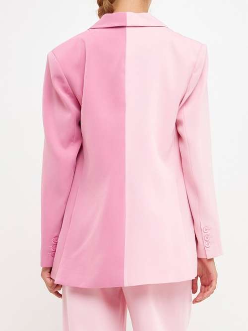 【関税&送料込】Msgm Pink Stretch Viscose Blend Blazer Faded linen blazer, pink | 