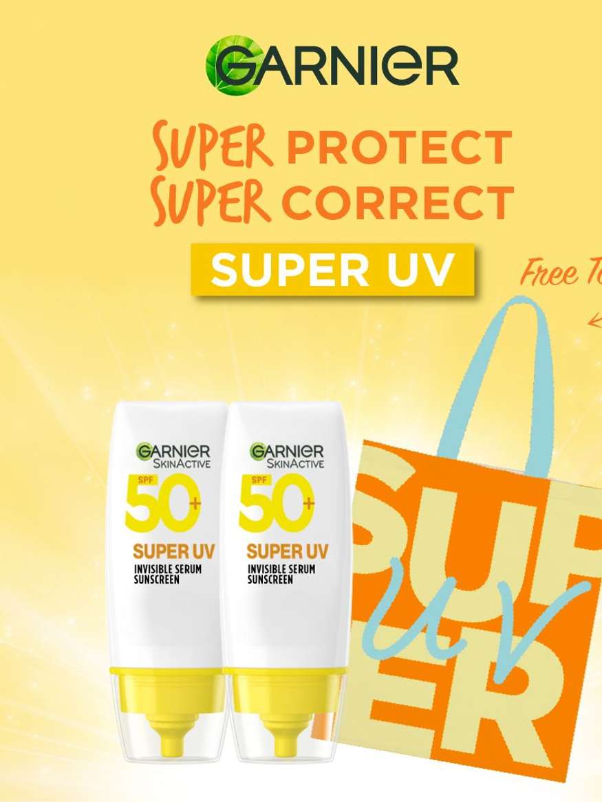 PIPP | Garnier Super UV Invisible Serum Sunscreen SPF 50 – Twin