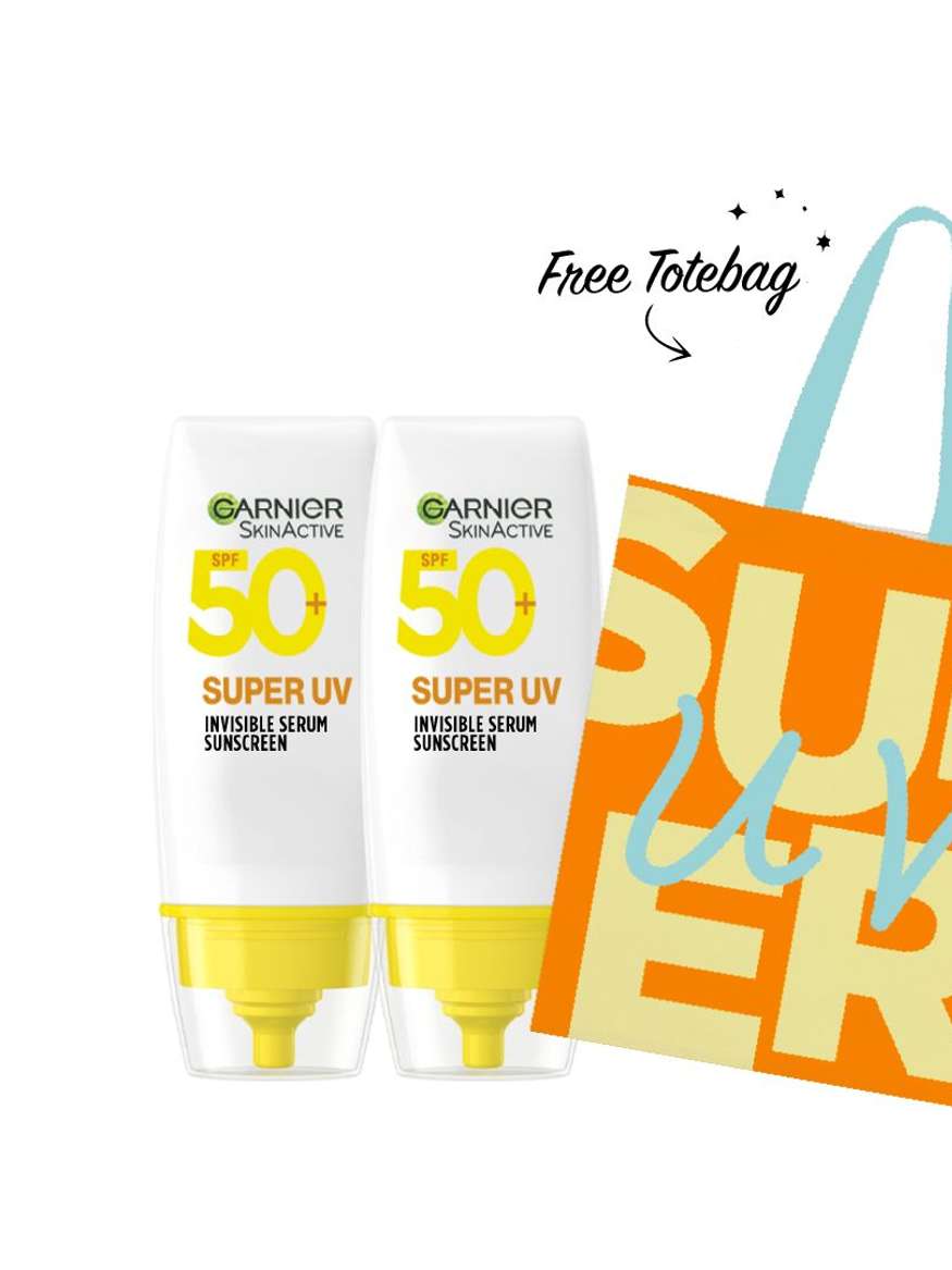 PIPP | Garnier Super UV Invisible Serum Sunscreen SPF 50 – Twin