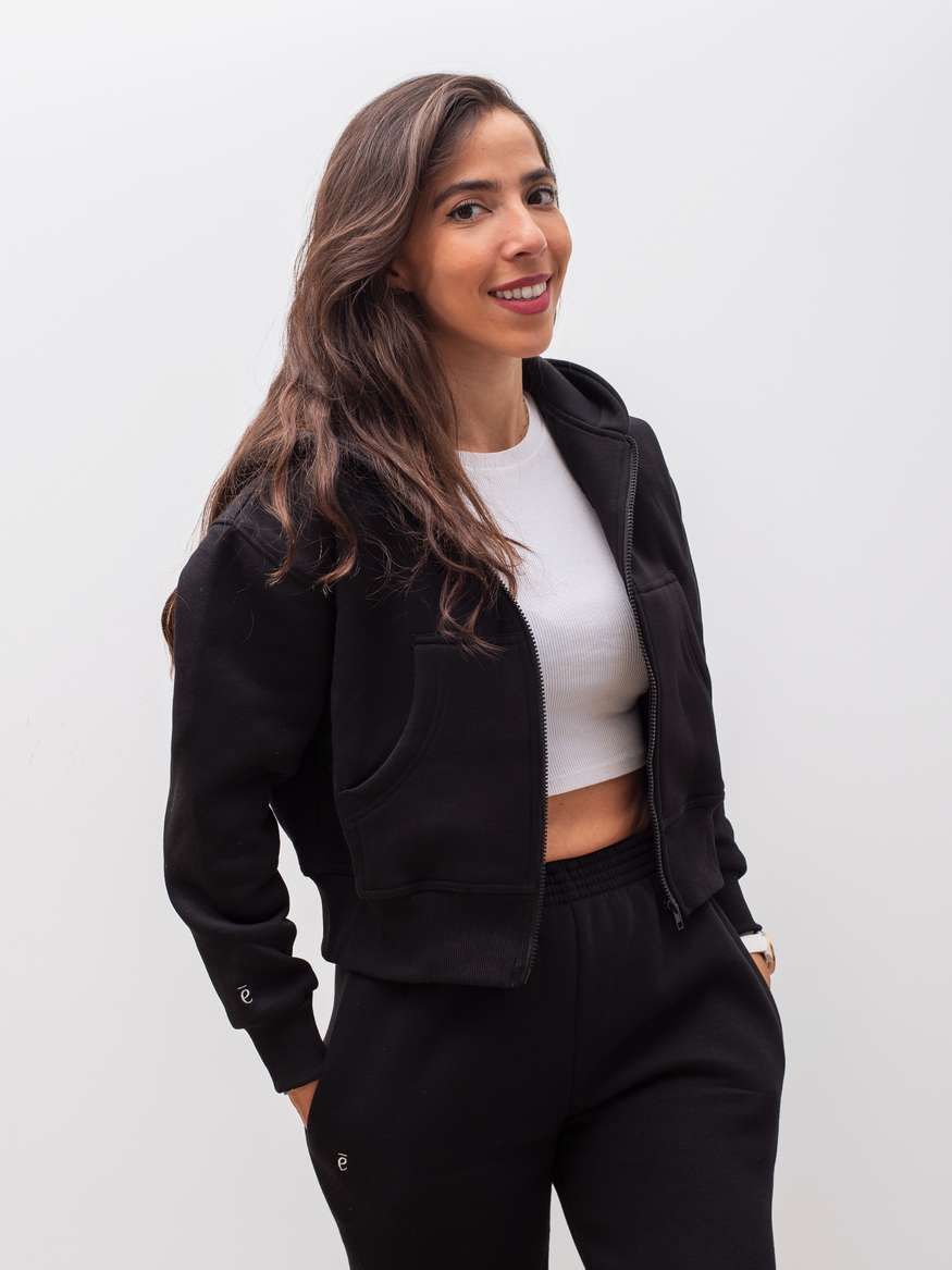 トップス CROPPED HOODIE ZIP-UP / CHA Generic Womens Cropped Hoodie Zip Up Cropped Sweatshirts