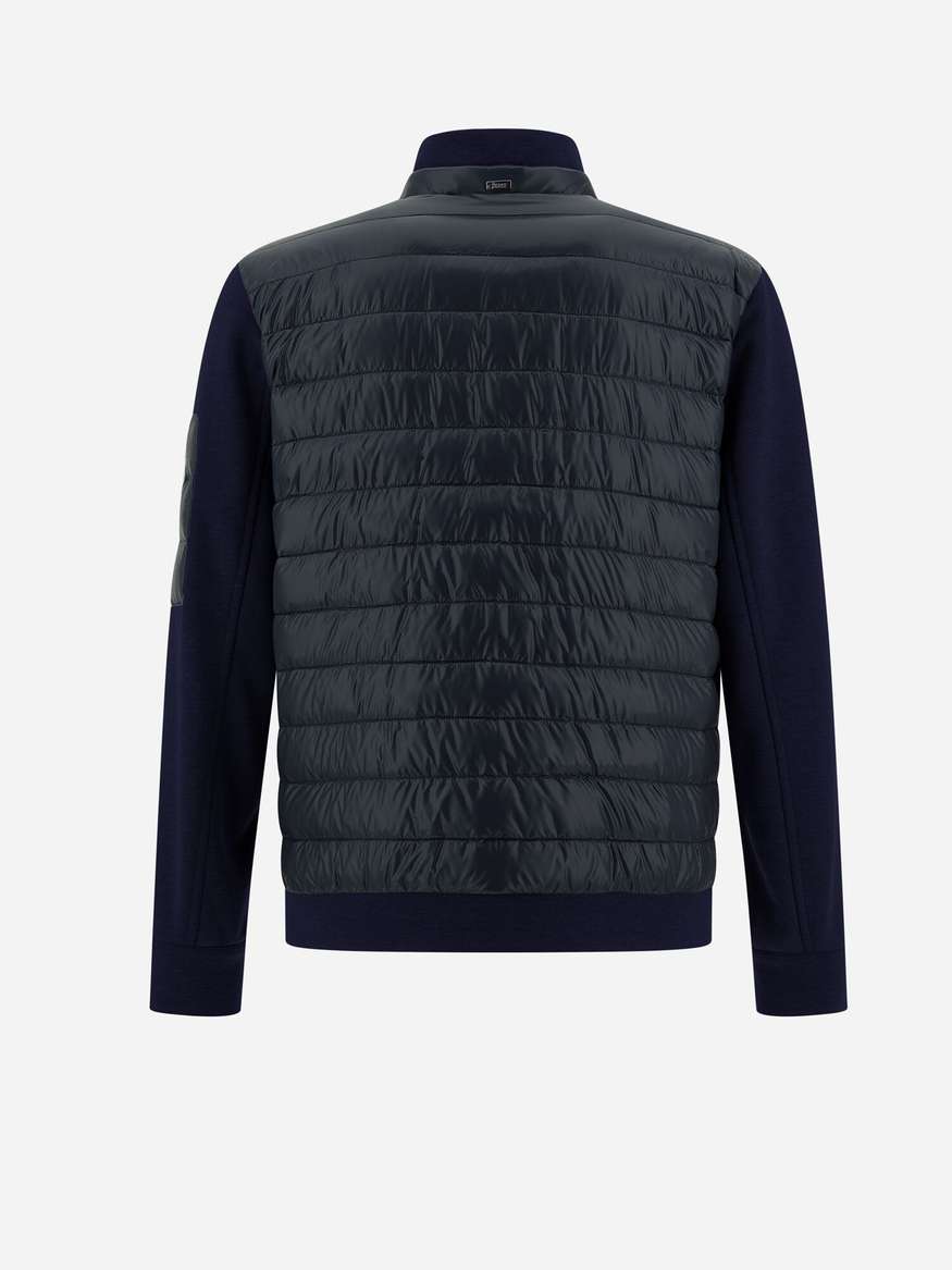 Knitted Bomber Jacket in Navy Blue by Herno | LEMONADE FASHION