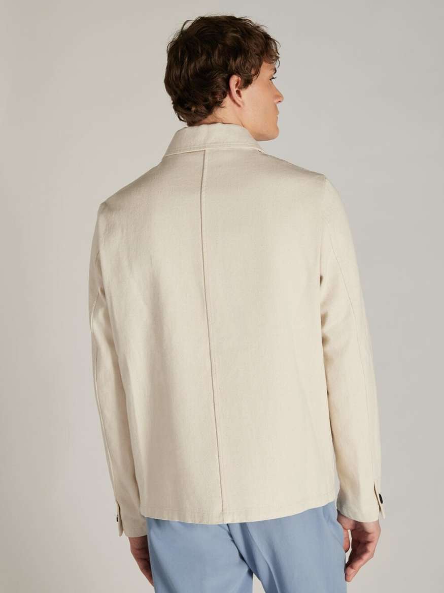 Slowear Montedoro Regular Fit Twill Jacket Shirt in Ivory by