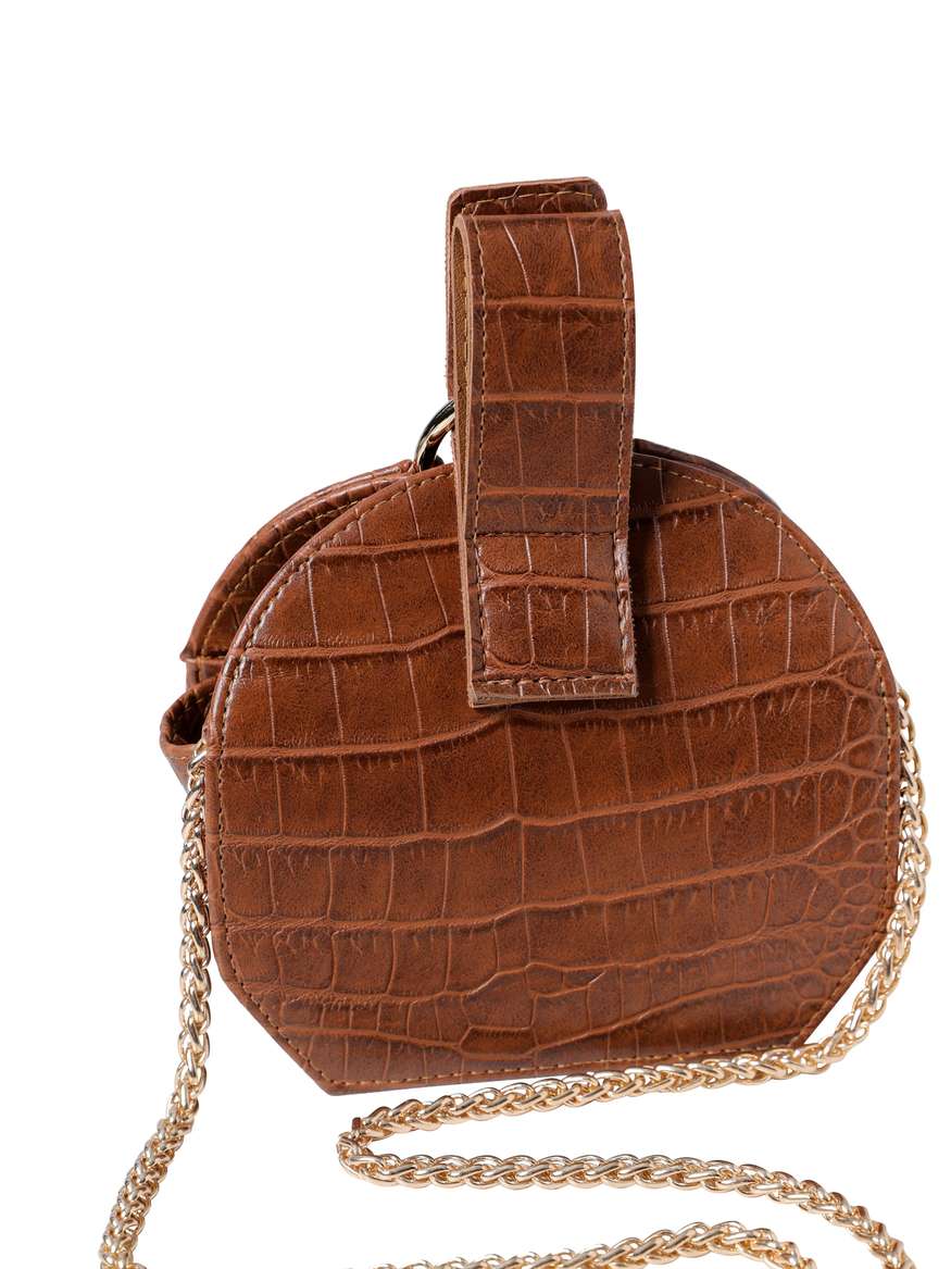 Brown croc purse hotsell