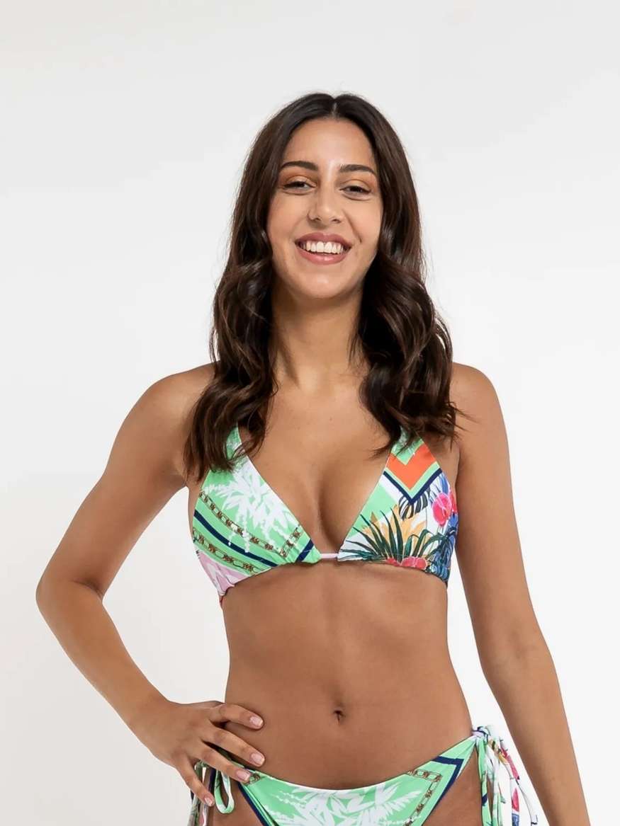 Patterned Tropical Bonita Bikini Top by Ninety 60 Ninety | LEMONADE FASHION