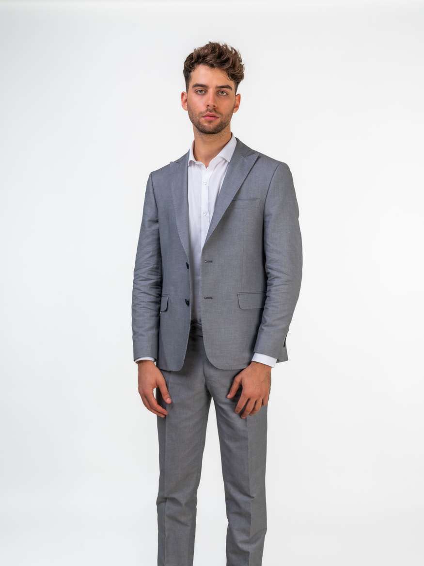 Grey Slim Fit Suit by One53 | LEMONADE FASHION