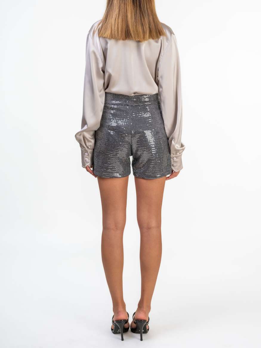 Grey Sequin Shorts by One53 | LEMONADE FASHION