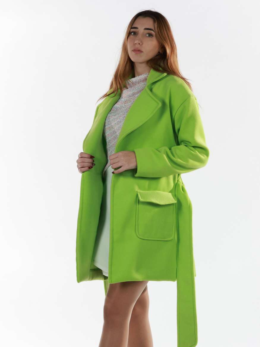 Neon green wool coat online