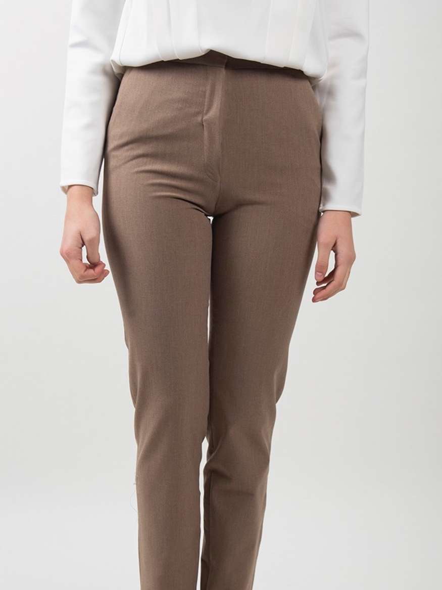 Camel Elastic Waistband Trousers by ZED