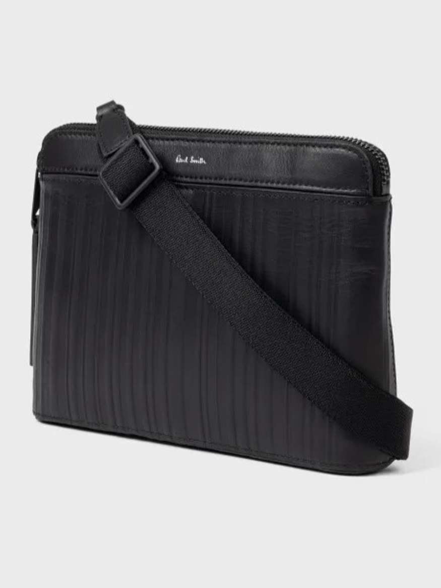 Trunk Paul Smith Black Leather Shadow Striped Cross Bag in
