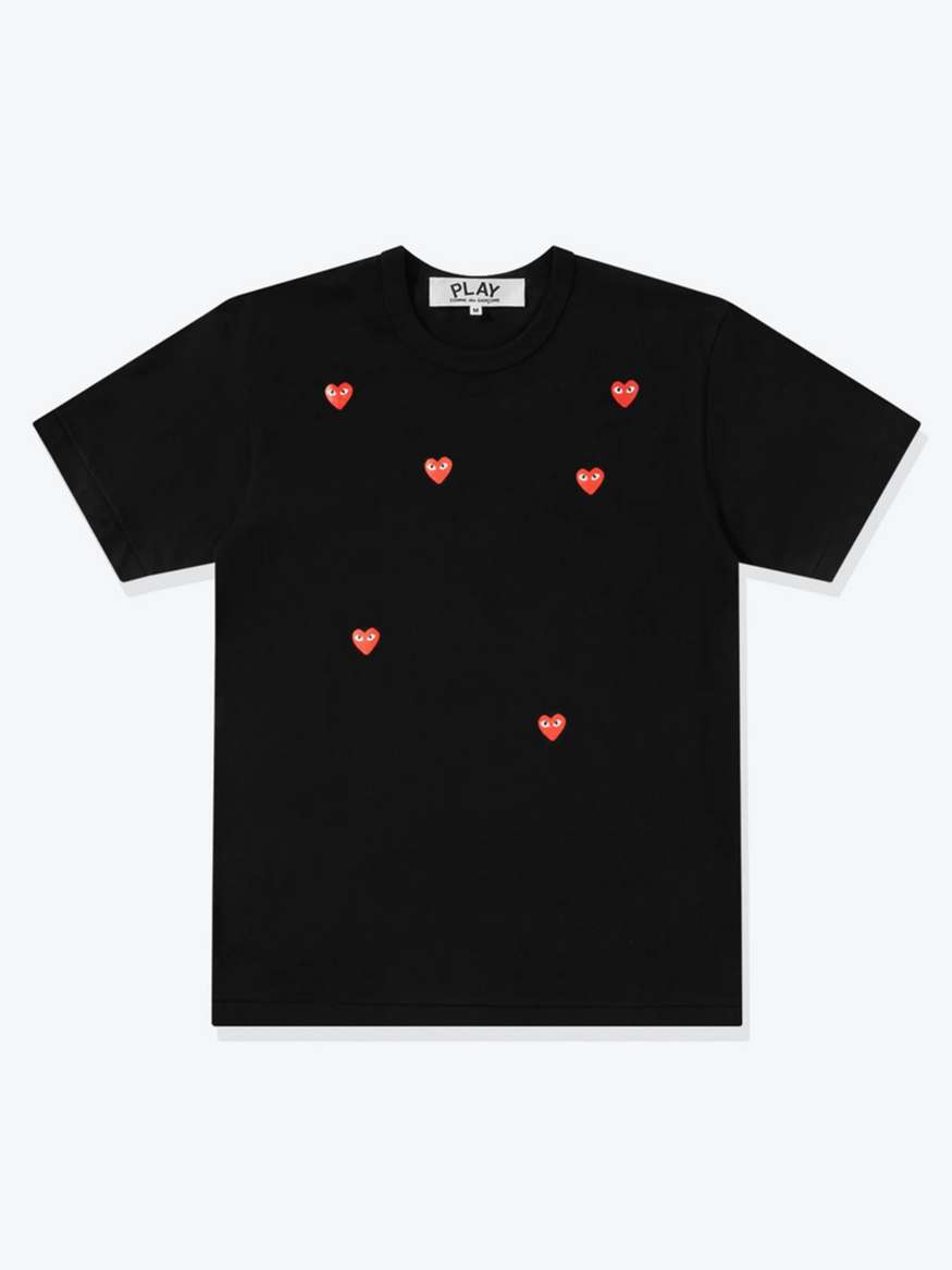 【関税・送料込み】COMME DES GARCONS SHIRTS MULTICOLOR COTTON Multi Heart Cotton T-Shirt by Comme Des Garçons | LEMONADE